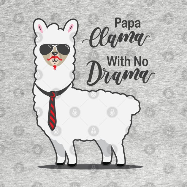 Papa Llama With No Drama by Alema Art